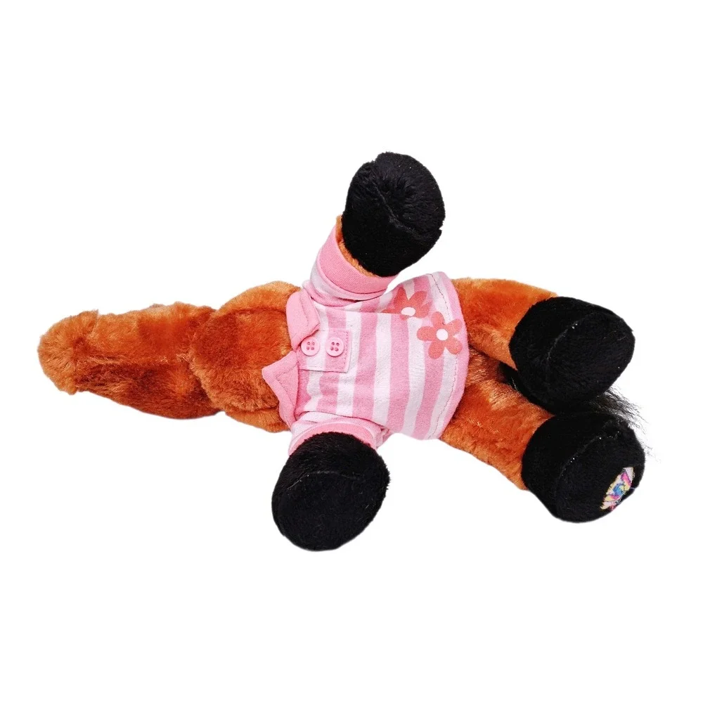 Webkinz Ganz Brown Horse Plush‎ Toy Stuffed Animal Pink Striped Shirt Button Up